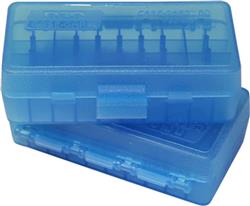 Caja Porta Municion Mtm 44 Magnum 50 Tiros AZUL